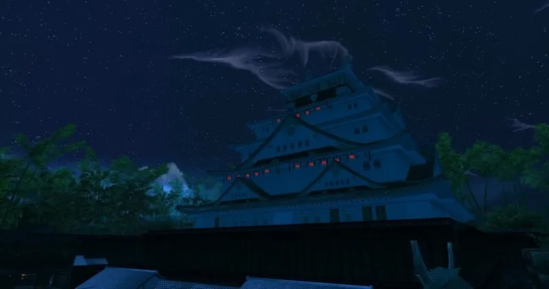 Tanzaku Castle at midnight