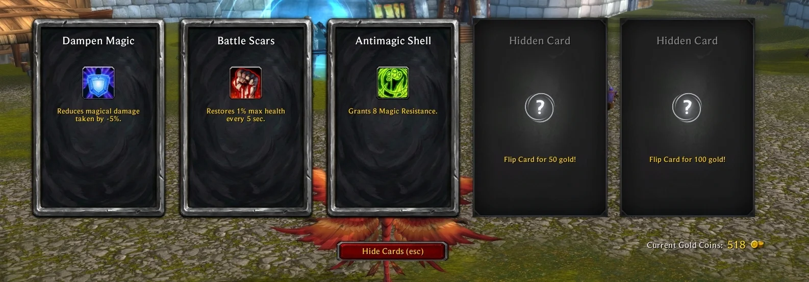 Card reveal on level up